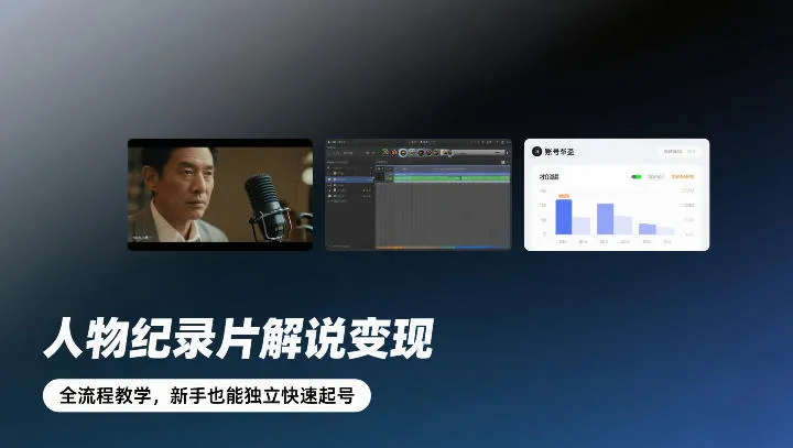 人物纪录片解说变现全流程教学，新手也能快速起号-资源项目网