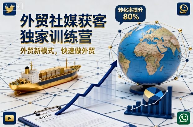 外贸社媒获客独家训练营：掌握外贸新模式，快速提升外贸业绩（更新至2026年5月）-资源项目网