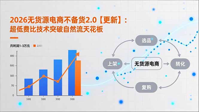 2026年无货源电商新策略：技术突破，单店月利润1-3万元【更新至5月】-资源项目网