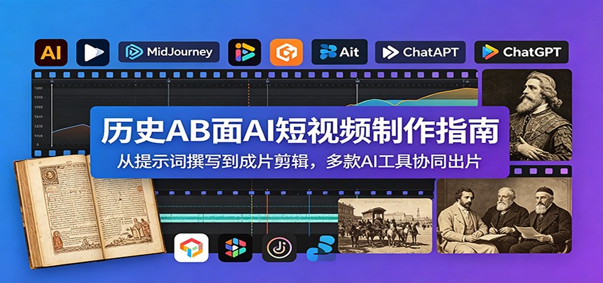 历史AI短视频制作指南：从提示词到成片剪辑，多款工具协同出片-资源项目网