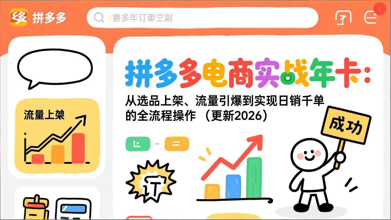 拼多多电商实战年卡：全流程操作指南，实现日销千单-资源项目网
