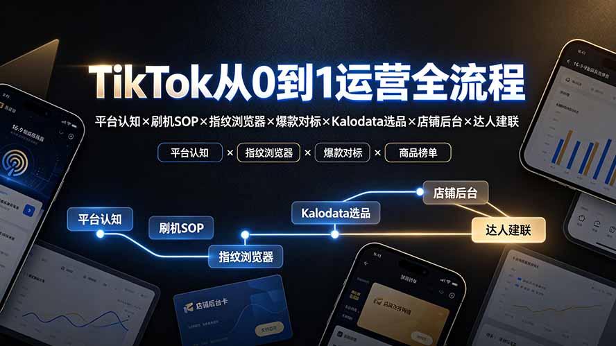 TikTok运营全攻略：从平台认知到爆款打造-资源项目网