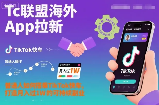 TikTok副业指南:普通人如何通过Tc联盟海外App实现月入过万-资源项目网