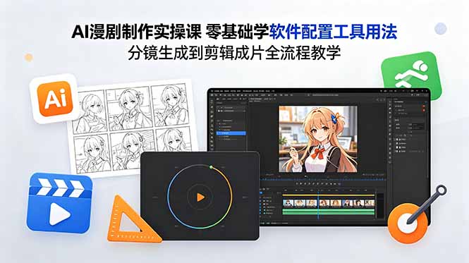 AI漫剧制作全流程教学：零基础到剪辑成片，软件配置工具用法实操课程-资源项目网