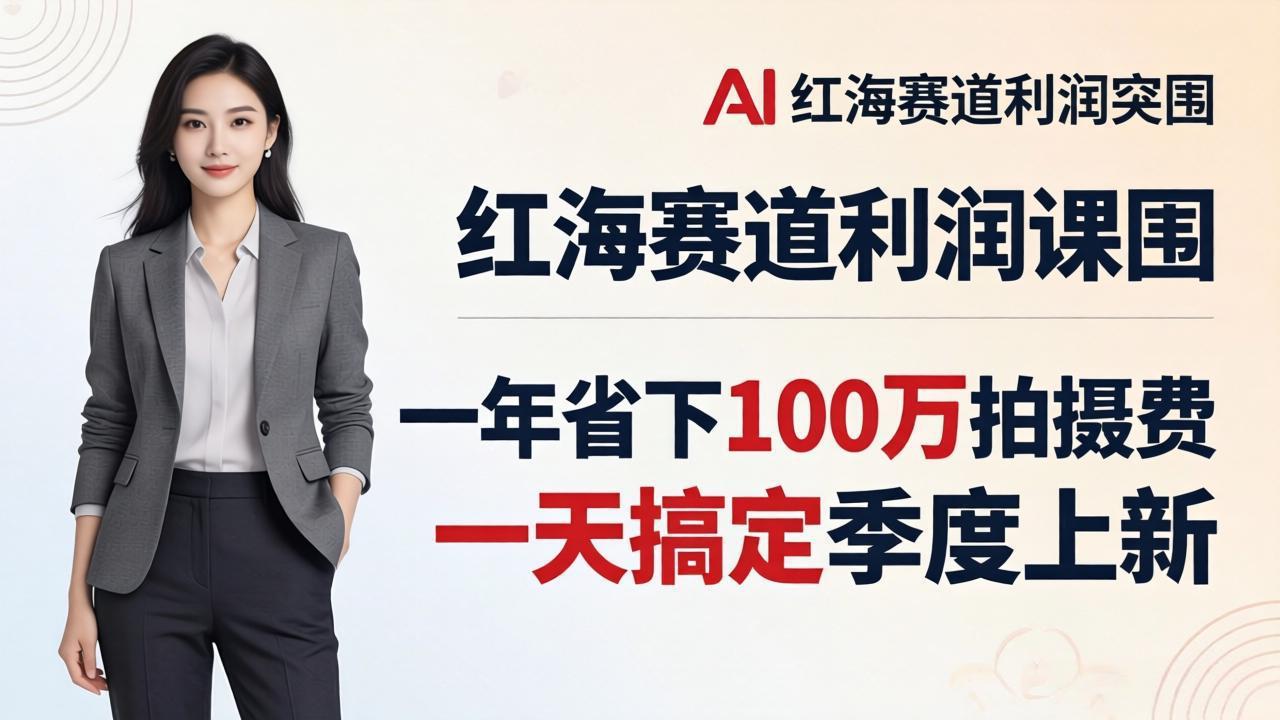 AI模特图课：服装老板一年省100万拍摄费，一天搞定季度上新，红海赛道利润突围-资源项目网