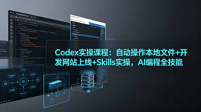 AI编程全技能：Codex实操课程，本地文件自动操作与网站开发上线-资源项目网