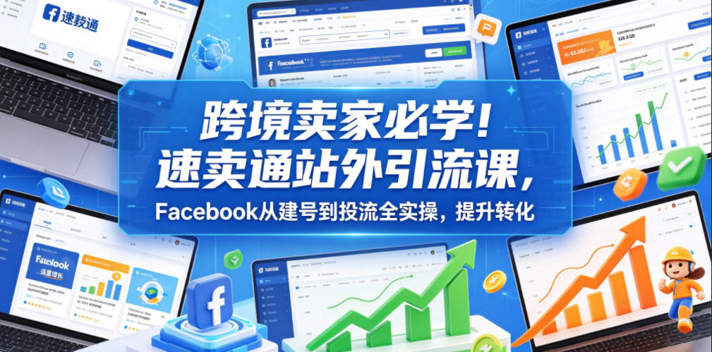 速卖通站外引流课程:Facebook账号创建与投流实操,提升转化率-资源项目网