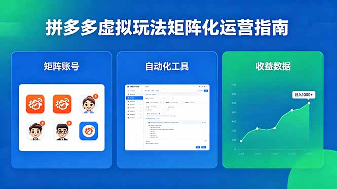 拼多多虚拟玩法矩阵化运营，日入1000+闭眼可复制-资源项目网
