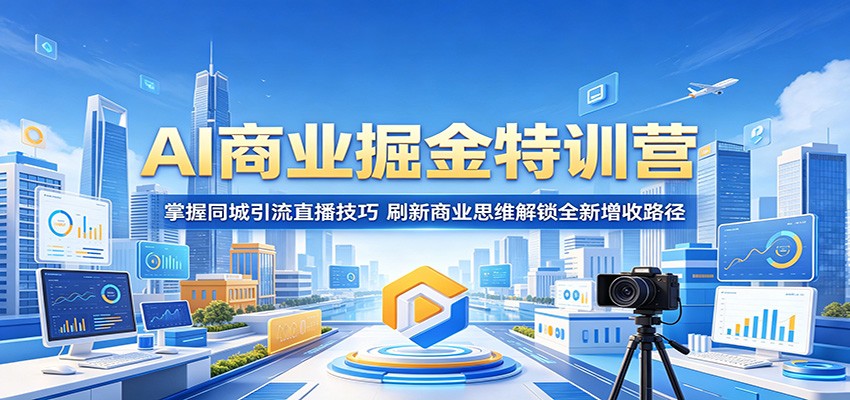 AI商业掘金特训营：掌握同城引流直播技巧，解锁商业增收新路径-资源项目网