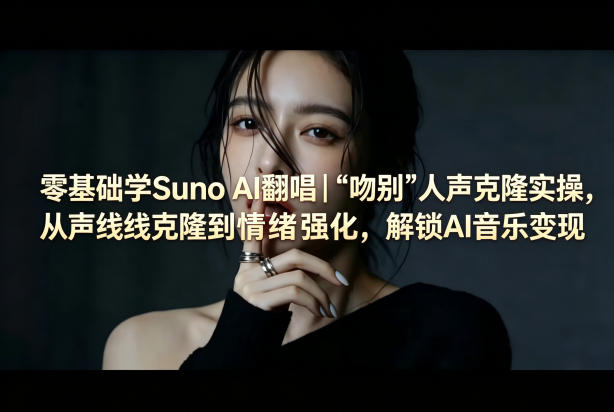 零基础学Suno AI翻唱：《吻别》人声克隆实操，解锁AI音乐变现-资源项目网