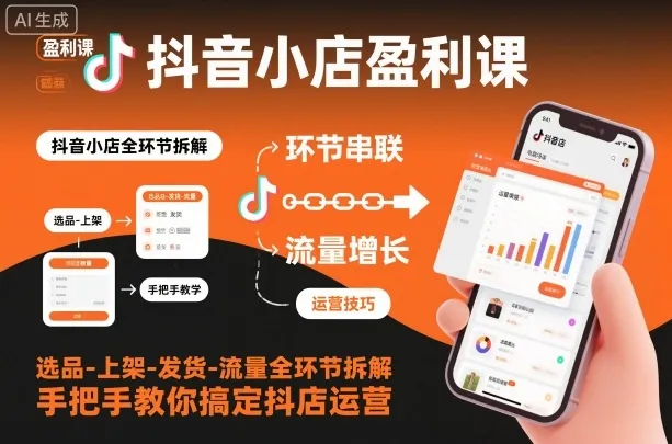 抖音小店运营全攻略:选品、上架、发货到流量提升,手把手教你高效经营-资源项目网