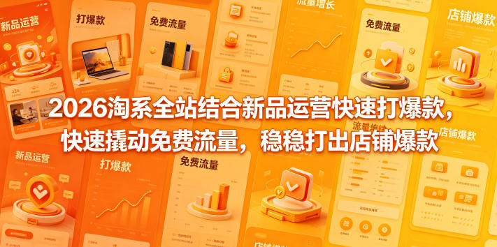 2026淘系全站新品运营助力爆款打造，快速引流提升店铺销量-资源项目网