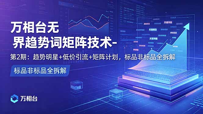 万相台无界趋势词矩阵技术第2期：全拆解标品与非标品-资源项目网