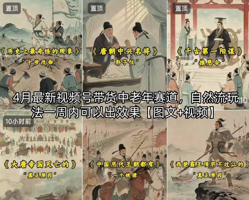 4月视频号带货新策略：中老年市场自然流量一周见效，图文+视频教程-资源项目网