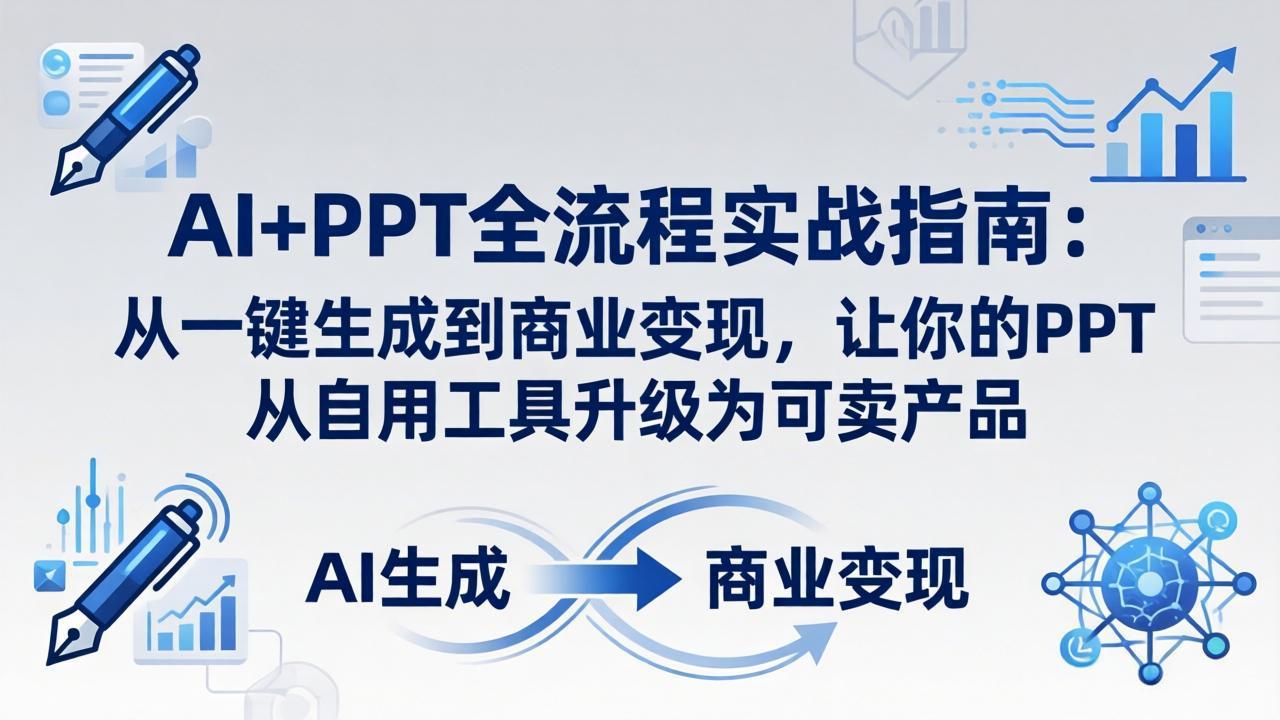 AI+PPT全流程实战指南：4月21日更新，一键生成到商业变现，PPT从自用工具升级为可卖产品-资源项目网