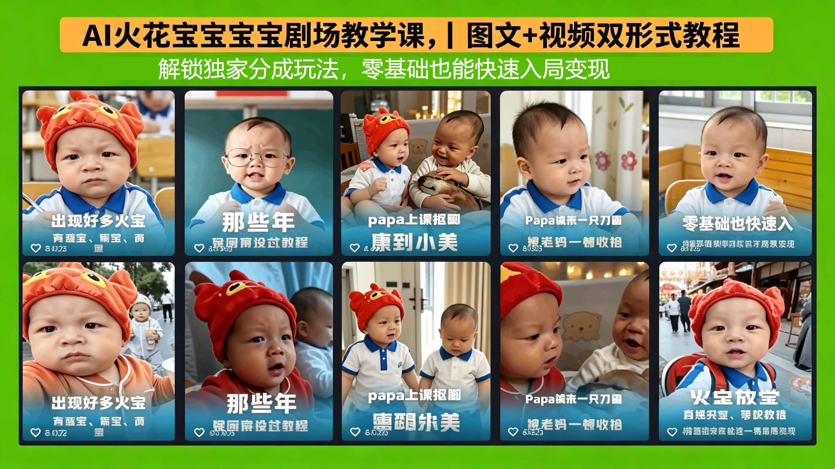 AI火花宝宝剧场教学课：零基础快速入局，图文+视频双形式教程解锁独家变现玩法-资源项目网