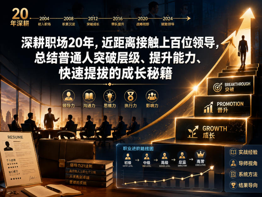 揭秘职场进阶：20年经验，领导秘籍，普通人晋升快速提升指南（独家分享）-资源项目网