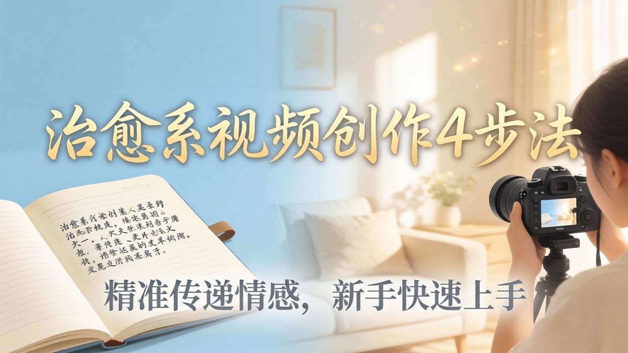 治愈系视频创作4步法：新手快速上手，精准传递情感，从文案到画面的完美呈现-资源项目网