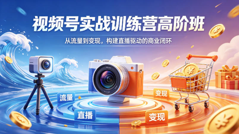 视频号实战训练营高阶班：从流量到变现，构建直播驱动的商业闭环（2026年4月）-资源项目网