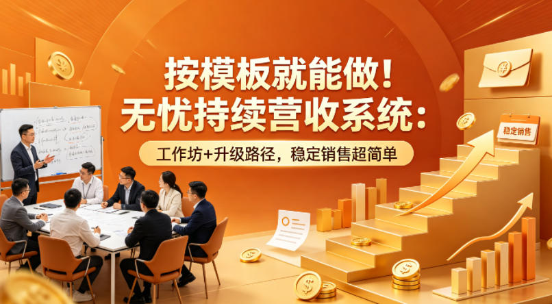 无忧持续营收系统：工作坊+升级路径，稳定销售超简单【双语字幕】-资源项目网