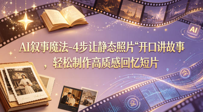 AI叙事魔法：4步制作高质感回忆短片，让静态照片“开口讲故事”-资源项目网