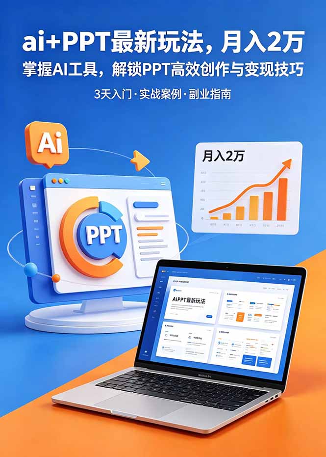 AI+PPT高效创作与变现技巧，3天入门实战案例·月入2万副业指南-资源项目网