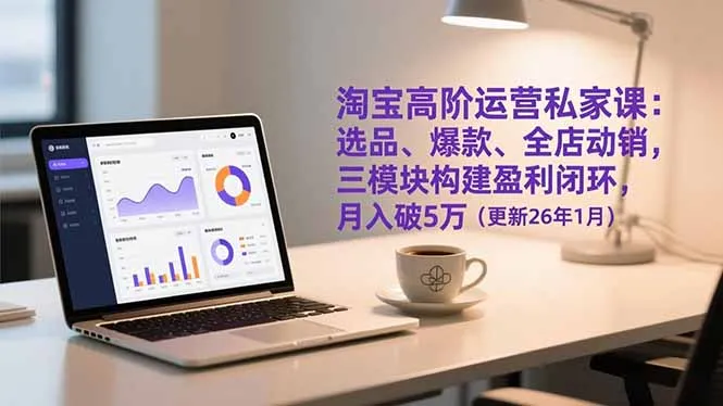 淘宝高阶运营私家课：选品、爆款、全店动销，三模块构建盈利闭环，月入破5万(更新26年1月)-资源项目网