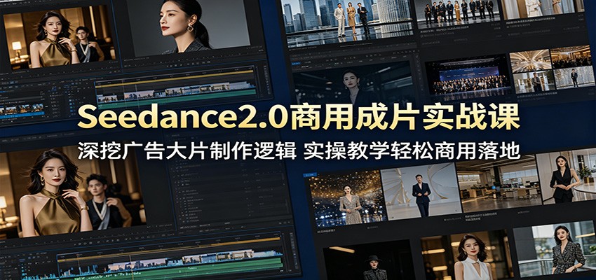 Seedance2.0商用成片实战课:揭秘广告大片制作逻辑,实操教学轻松商用落地-资源项目网