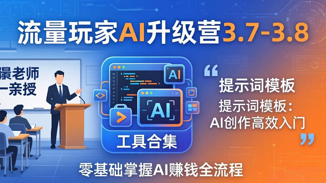 AI赚钱全流程：零基础入门全套资料，多老师亲授+工具合集+提示词模板-资源项目网