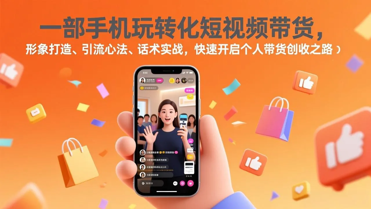 手机短视频带货技巧:形象塑造、引流策略与话术实战,快速开启个人创收之路-资源项目网