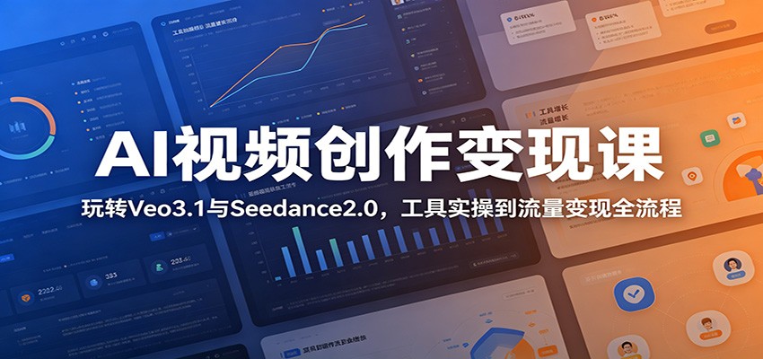 AI视频创作变现课程：掌握Veo3.1与Seedance2.0，从工具操作到流量盈利全流程-资源项目网