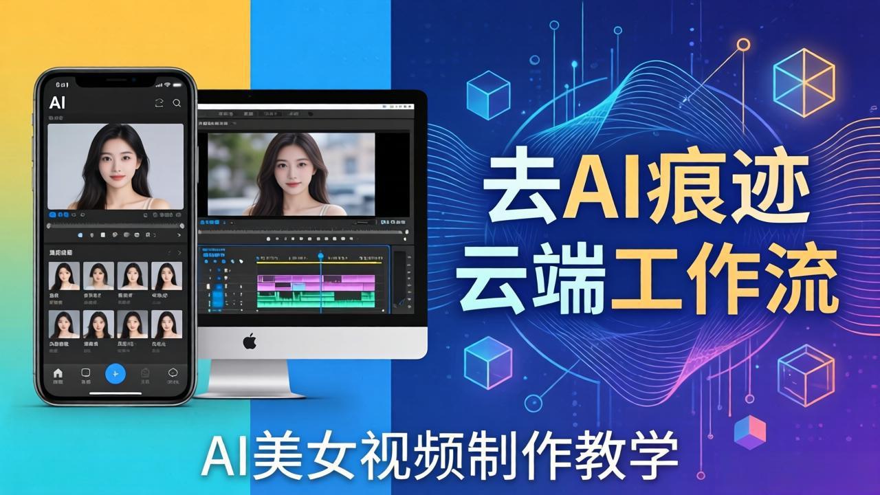 AI美女视频制作教程：去除AI痕迹，云端输出图，手机电脑均可操作，无需配置-资源项目网