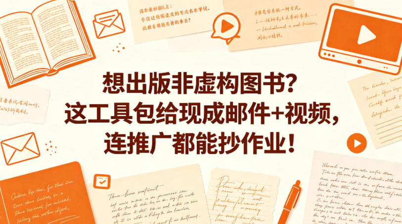 出版非虚构图书？使用工具包，一键生成邮件和视频，推广也轻松！【双语字幕】-资源项目网