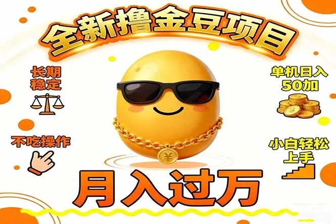 2025全新撸金豆项目:长期稳定,单机日赚50+,小白轻松上手,月入过万-资源项目网