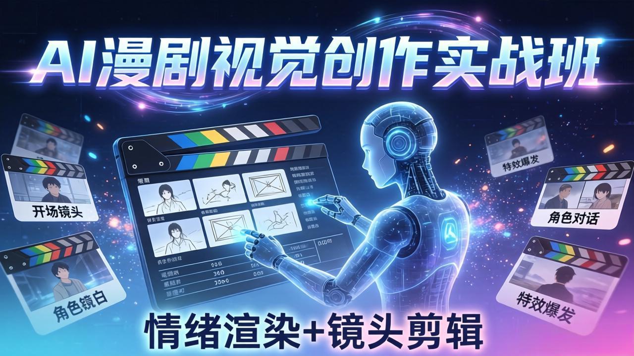 AI漫剧视觉导演思维实战班：掌握从脚本到成片的全流程，分镜设计情绪渲染一站学会-资源项目网