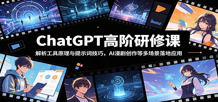 ChatGPT高阶研修课：揭秘AI工具原理与创作技巧，多场景应用解析-资源项目网