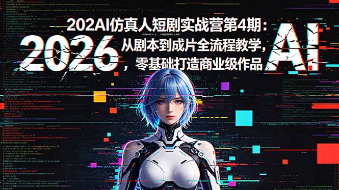 2026AI仿真人短剧实战营第4期：零基础打造商业级作品全流程教学-资源项目网