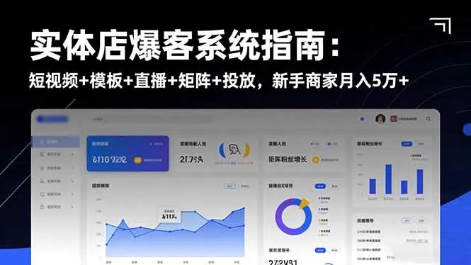 实体店爆客系统指南:短视频、模板、直播、矩阵与投放技巧,新手商家月入5万+-资源项目网