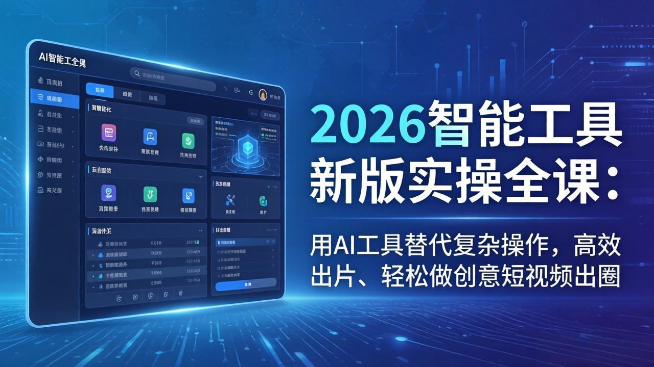 2026智能工具新版实操全课：AI工具高效出片，轻松做创意短视频出圈-资源项目网