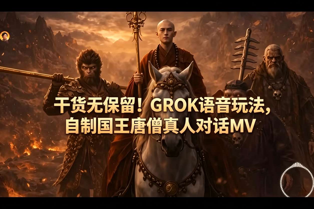 揭秘GROK语音技巧，自制唐僧真人对话MV-资源项目网