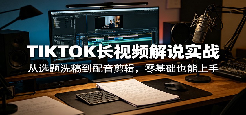 TIKTOK长视频制作教程：零基础到精通，从选题到配音剪辑-资源项目网