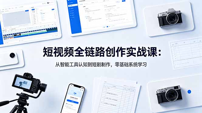短视频全链路创作实战课：智能工具认知与短剧制作零基础系统学习-资源项目网