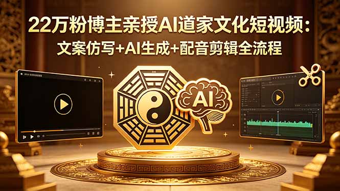 22万粉丝博主揭秘AI道家文化短视频制作:文案仿写、AI生成、配音剪辑全流程-资源项目网