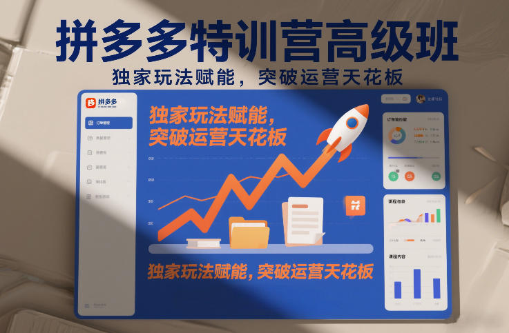 拼多多特训营高阶班:独家玩法,助力运营突破天花板(更新至2026年3月27日)-资源项目网