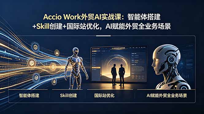 Accio Work外贸AI实战课：智能体搭建+Skill创建+国际站优化，AI赋能外贸全业务场景-资源项目网