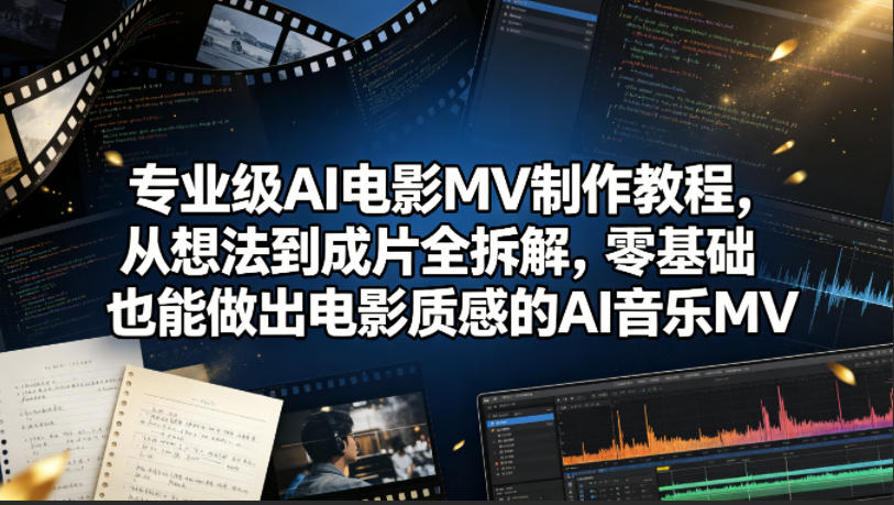 零基础打造专业级AI电影MV教程，从构思到成品全解析-资源项目网