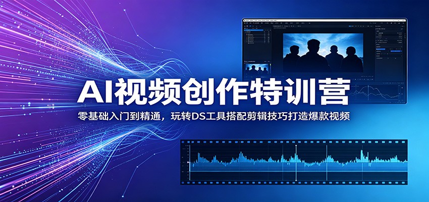 AI视频创作特训营：零基础到精通，掌握DS工具与剪辑技巧制作爆款视频-资源项目网