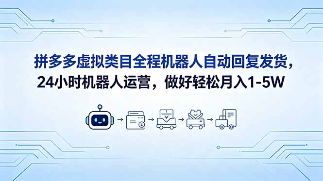 拼多多虚拟商品24小时机器人自动发货，轻松月入1-5万-资源项目网