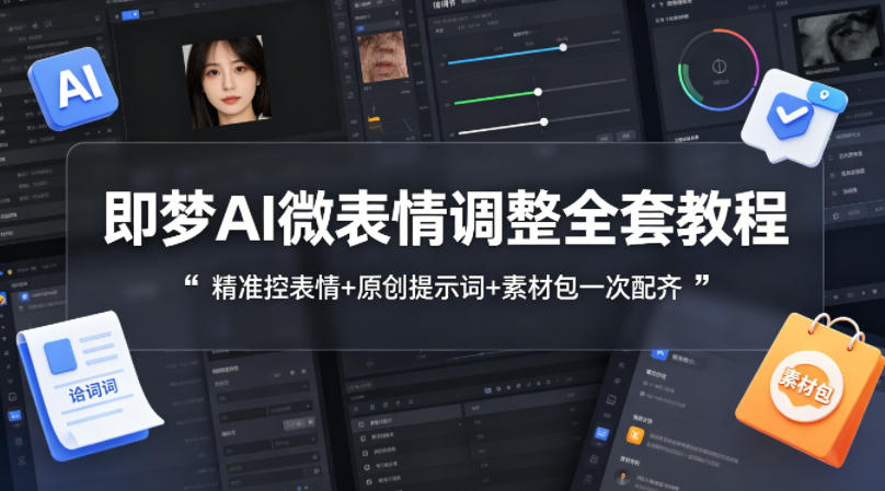 即梦AI微表情调整教程：全套技巧+原创提示词+素材包-资源项目网