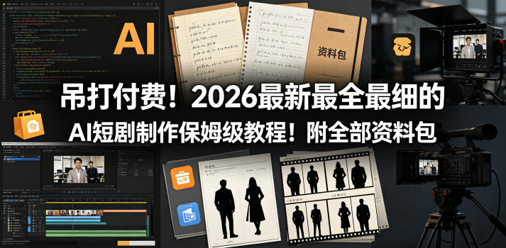 2026年AI短剧制作保姆级教程：吊打付费，最全资料包-资源项目网